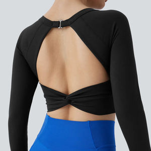 MIQI, gran oferta, camisetas de manga larga con sensación personalizada, secado rápido, Fitness, Yoga, entrenamiento, deporte, <span class=keywords><strong>mujer</strong></span>, camiseta de entrenamiento, camiseta de gimnasio - Product Image 3