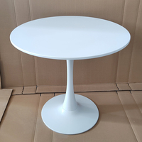 Table de jardin ronde moderne en gros, petite table d'extérieur avec piétement, design peu encombrant, table à manger pour mobilier de maison
