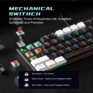 Hot Bán 60% Nhỏ Gọn Gamer Màu Xanh Chuyển Đổi <span class=keywords><strong>Rk61</strong></span> 60% Mini Máy Tính Xách Tay Bàn Phím 61 Phím Bàn Phím Cơ Khí Cho Các Game Thủ - Product Image 4