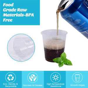 5oz Clear Disposable PP Single Wall <b>Plastic</b> <b>Cups</b> Tea Beer Wine Water Cold Beverages Fruit Juice Pattern Printed - Product Image 2