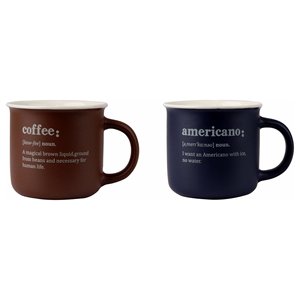 Juego de tazas de café de cerámica, 2 piezas, color café oscuro, Art 4 - Product Image 1