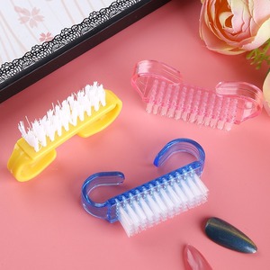 Pink Nail <b>Brush</b> With Soft Bristles For Nail Art And Dust <b>Cleaning</b> Plastic Handle Flat Hair Shape - Product Image 3