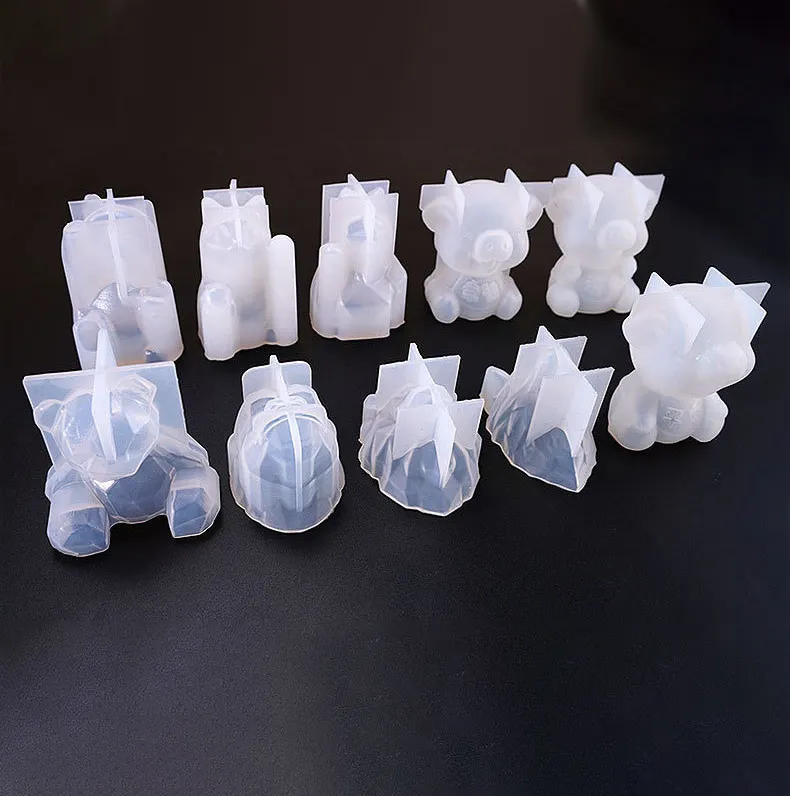Benutzer definierte heiße DIY Kristall 3D große Tiere Form Silikon Bär Tierkopf Cartoons Formen Silizium harz Epoxid form