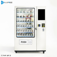 Distributeur automatique réfrigéré multi-niveaux 24h/24 avec lecteur QR pour collations saines et boissons gazeuses, paiement sans argent liquide/monnaie/pièces