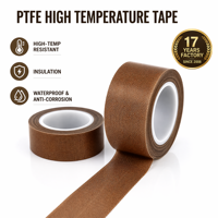 Bande adhésive en PTFE téflon résistante à la chaleur, simple face, en fibre de verre, pour machine de scellage, avec colle silicone anti-adhésive