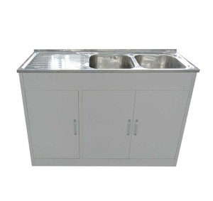 Meuble de cuisine moderne à structure démontable en bois et acier, meuble sous évier en métal avec rangement à prix abordable - Product Image 5