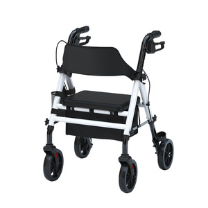 Walking Aid For Elderly And Pregnant Women <b>Lightweight</b> Foldable With Seat And Bag 54cm Size White <b>Iron</b> Material - Product Image 2