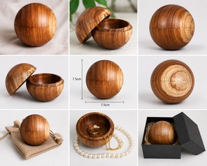 กล่องใส่เครื่องประดับทรงกลมไม้ธรรมชาติทำมือ – กล่องเก็บของทรงกลมสำหรับแหวน สร้อยคอ และเครื่องประดับชิ้นเล็ก - Product Image 4