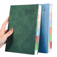 2024 personnalisé A5 cahier Agenda planificateur couverture en cuir à couverture rigide quotidien hebdomadaire mensuel spirale organisateur