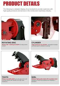 Equipos de construcción 20-30T 2140mm Pulverizador rotativo hidráulico para excavadoras Volvo Hitachi <span class=keywords><strong>John</strong></span> <span class=keywords><strong>Deere</strong></span> - Product Image 4