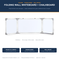 Tableau blanc double face pliable sur mesure pour salle de classe, tableau noir mural en tôle d'acier magnétique revêtue, vente en gros OEM