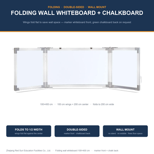Pizarra Blanca Plegable de Doble Cara para Aula, Tamaño Personalizado, Montaje en <span class=keywords><strong>Pared</strong></span>, Lámina de Acero Magnética Recubierta, OEM, Venta al Por Mayor - Product Image 1