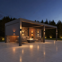Gazebo motorisé en aluminium 3x3m, résistant à la pluie et au vent, en alliage d'aluminium pour jardin d'hiver, patio, espace de vie extérieur