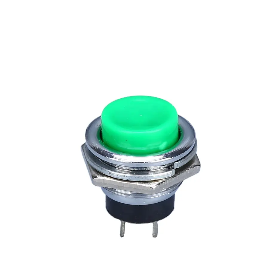 Interruttore a pulsante momentaneo a pulsante verde con normalmente aperto 16mm