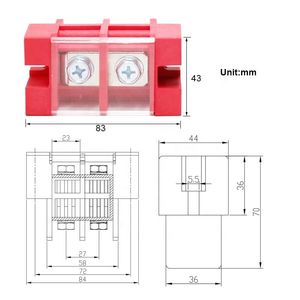 180A 600V DC автомобильный латунный винт настенное крепление панели подачи через клеммный блок 2-контактный - Product Image 2