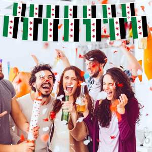 Hot Sale Wholesale 14X21CM Syria String <b>Flag</b> Polyester Material Digital Rapid Printing Suitable for Festival Celebration - Product Image 4