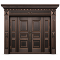 Système de Porte en Cuivre Majestueux avec Charnières Décoratives pour Club de Golf, Manoir
