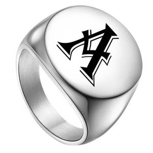 Custom <strong>Signet</strong> <strong>Ring</strong> Stamp Male Band Stainless Steel Letters Custom Jewelry <strong>Rings</strong> Gift for <strong>Men</strong> - Product Image 3