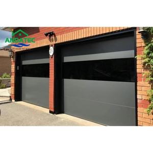 ประตูโรงรถอลูมิเนียมหรูหราบานกระจกแบบแยกส่วนที่ปลอดภัยทางเข้าเรียบไร้เสียงสำหรับคลับเฮาส์และรีสอร์ท - Product Image 4