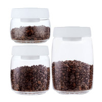 Bocaux de conservation en verre sous vide de 500 ml/900 ml/1200 ml, bocaux à café, bocaux en verre pour grains de café, boîte de conservation en verre, bocaux de conservation en verre