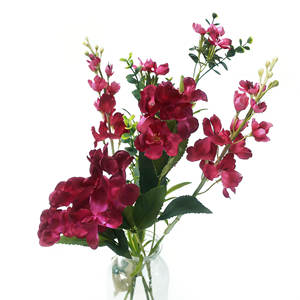 Arrangement de fleurs artificielles réalistes de type <span class=keywords><strong>Sweet</strong></span> <span class=keywords><strong>William</strong></span> dans une bouteille en verre transparent avec eau artificielle, décoration élégante pour la maison, vente en gros - Product Image 4