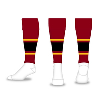 Manchon de compression sportif unisexe HX le plus vendu, manchon de jambe rayé avec logo sur le bas pour la course au printemps