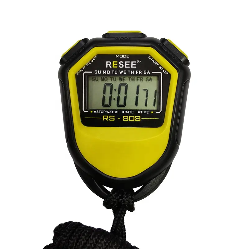 Resee Professional Finger Stop Watch Menjalankan Smart Lcd Display Handheld Digital Stopwatch dengan CE ROHS