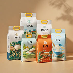Kustom grosir kualitas tinggi 1Kg 2Kg 5Kg 10Kg ritsleting tepung gandum kertas Kraft mudah dibuka kemasan plastik tas beras dengan pegangan - Product Image 3