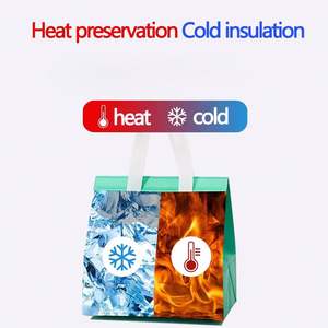 Petit sac isotherme jetable en non-tissé avec feuille d'aluminium pour le déjeuner, le vin, les boissons chaudes/froides, le café, la livraison de nourriture - Product Image 6