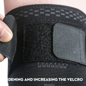 Dukungan sendi lutut elastis kualitas tinggi Logo kustom dengan perban bantalan olahraga penjepit lutut kompresi - Product Image 2