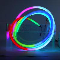 Tube LED néon flexible en silicone DMX noir 360 RGBW, lumières de club LED programmables, tube néon noir pour festivals de musique et raves