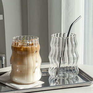 INS Curve Fat Cup alto borosilicato material resistente al calor taza de leche de vidrio <span class=keywords><strong>desayuno</strong></span> taza de café - Product Image 1