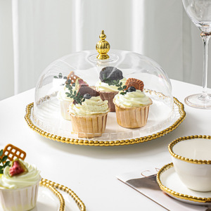 Sang Trọng Màu Trắng Gốm Bộ Đồ Ăn Đặt Mới Châu Âu Vàng Rim Đồ Ăn Cho Nhà Thân Thiện Với Môi Sứ Tùy Biến Cổ Điển - Product Image 3