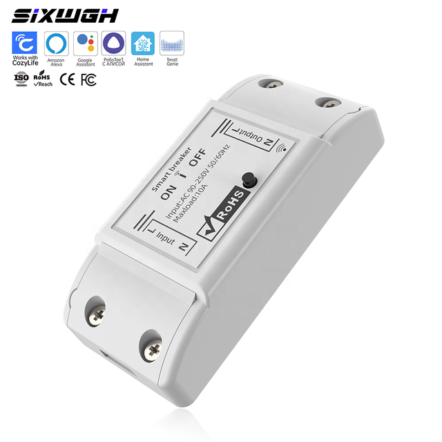 SIXWGH Cozylife Home Assistant 10A WiFi Breaker Alexa Voice Controlled Smart Home Devices AC 110V220V No Hub Need Remote Module