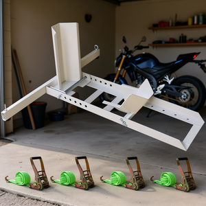 Support de moto D0100X3GBWP, rampe réglable d'une capacité de 1800 lb avec 4 sangles d'arrimage pour l'entretien des motos - Product Image 2