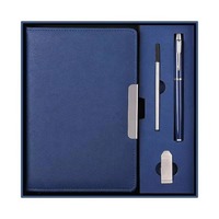 Set de Regalo de Cuaderno Corporativo Promocional de Primera Calidad con Memoria USB, Bolígrafo Recargable, Recuerdo de Feria Comercial, Artículos de Regalo, Set en Caja de Regalo