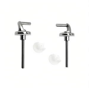 Charnières en acier avec fixation latérale, ensemble de quincaillerie de salle de bain chromée - Product Image 3