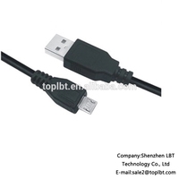 Kabel Data Pengisian Cepat 2A USB 2.0 Male Micro-USB 5 Pin Male dengan Pelindung Kabel Tembaga Murni untuk Kamera Komputer Stok Tersedia