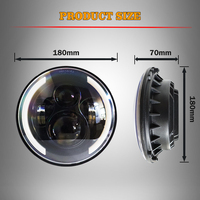 MOXI IOL phare LED multiple 7 pouces rond feux de croisement avec Angle yeux DRL tourner Singal pour moto jeep wrangler