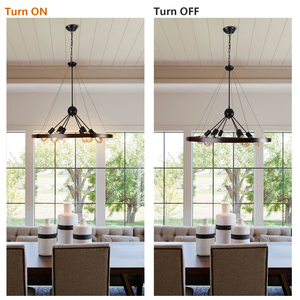 American Retro Candle Industrial Style Vintage Hallway, Dining Room, Entryway, and Corridor Multi-Light Metal Chandelier - Product Image 2