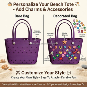 Borsa Tote XL in Gomma Impermeabile e Lavabile in EVA per Donna, Ideale per Spiaggia, Viaggi, Picnic, Mercato e Spesa - Acquisto all'Ingrosso - Product Image 5