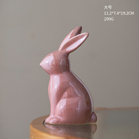 Ornements de lapin en céramique colorés de style nordique, décoration d'intérieur minimaliste et mignonne, artisanat de table