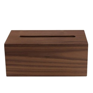 Wholesale customized desk bathroom kitchen storage box rectangle wooden tissue box cover