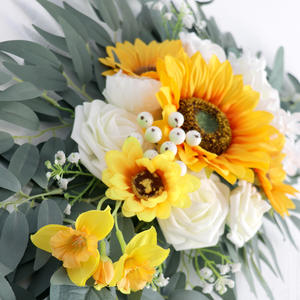 Fleur <span class=keywords><strong>d</strong></span>'angle de signe <span class=keywords><strong>d</strong></span>'eau <span class=keywords><strong>d</strong></span>'<span class=keywords><strong>arche</strong></span> de mariage de tournesol artificiel pour la <span class=keywords><strong>d</strong></span>écoration de fond pour le <span class=keywords><strong>magasin</strong></span> <span class=keywords><strong>d</strong></span>'<span class=keywords><strong>usine</strong></span> <span class=keywords><strong>d</strong></span>'exportation - Product Image 4