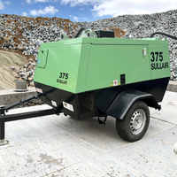 Compresseur d'air portable Sullair à double cylindre pour le sablage, 375 CFM, pour l'exploitation minière