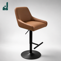 Tabouret de bar pivotant réglable en cuir avec accoudoirs, coussin en mousse à mémoire de forme, chaise de bureau pour bureau commercial, bar, hôtel