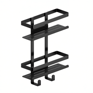 Cesta Doble para Ducha Myline, 28.8 cm de Ancho, Negro Mate, Estante de Almacenamiento para Baño - Product Image 3