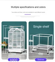 Grande cage à perroquets en fer avec plateau amovible, cage de vol robuste en métal pour l'élevage d'oiseaux, pour ara, perruche, usage intérieur