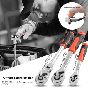 Kit d'outils à cliquet en acier inoxydable 46 pièces <span class=keywords><strong>Ama</strong></span>-zon Hot, clé à molette manuelle, étui rigide OEM, accessoires de réparation <span class=keywords><strong>automobile</strong></span> et moto - Product Image 3
