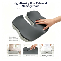 Coussin de siège en mousse à mémoire de forme personnalisé en forme de U, amovible, lavable, ergonomique, avec support coccyx pour chaise et siège de voiture
